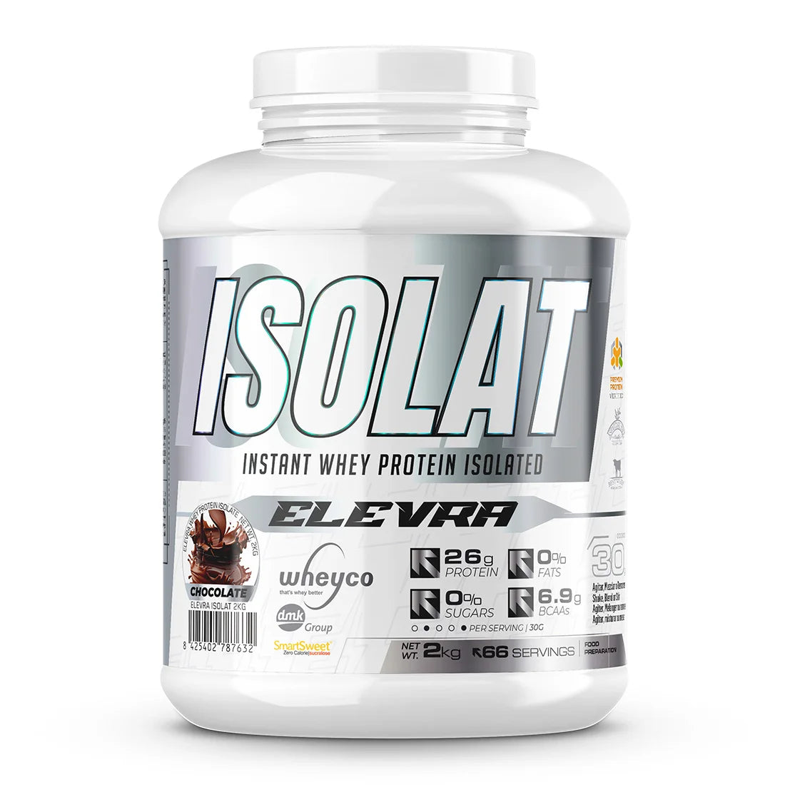 Elevra - pro isolate protein 2kg / our wheyco premium whey protein isolate formula ® It is pure protein of high biological value and contains a complete profile of amino acids with bcaas that will help you increase your mu
