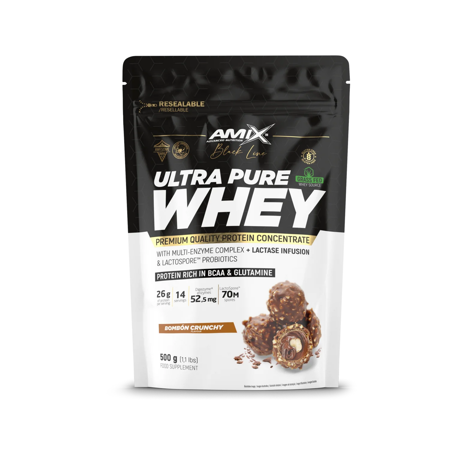 Ultra pure whey black line protein 500gr - amix
