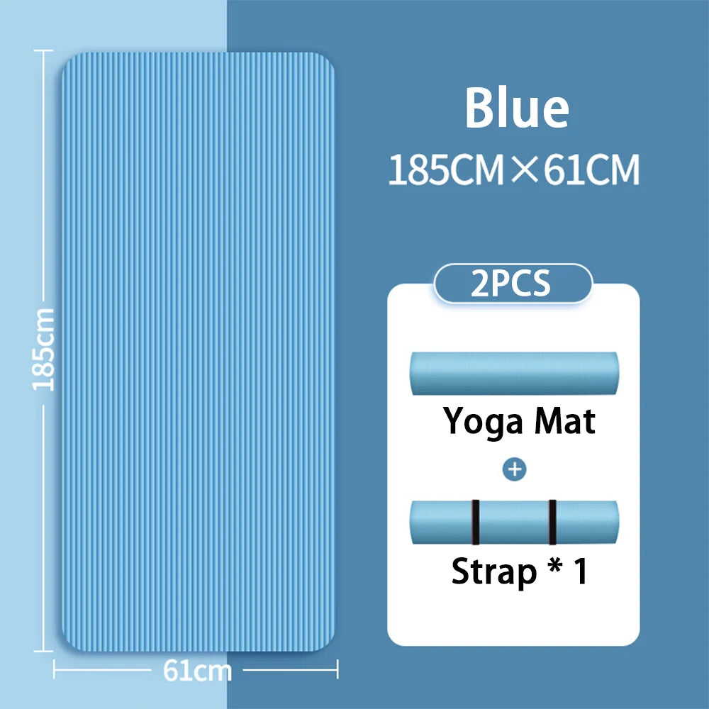 Yoga Mat 8mm NBR yoga mat anti slip thickened style for beginners, home yoga mat for sports, dance, fitness floor mat equipment