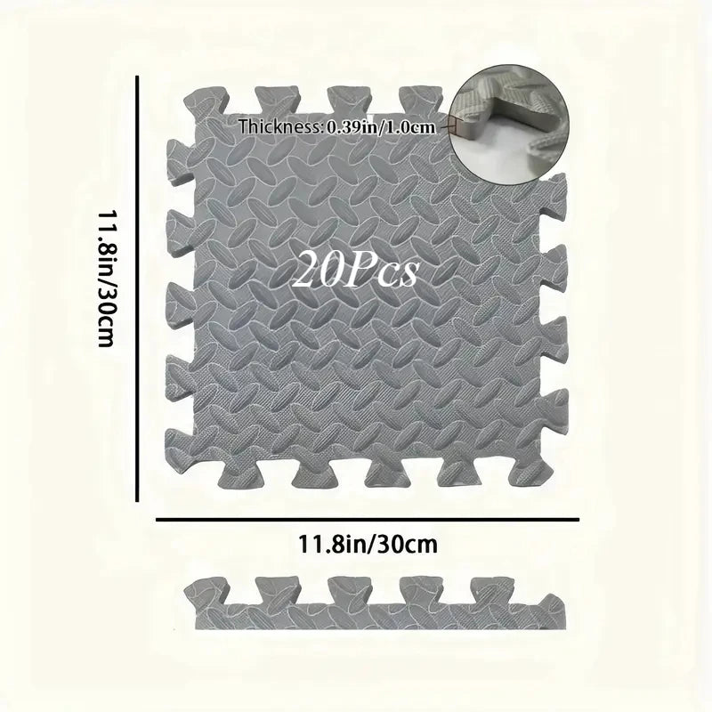 30x30cm EVA Foam Fitness Mat Waterproof Non-slip and Washable Yoga Mat Suitable for Home Gym with Free Side Strips Exercise Mat