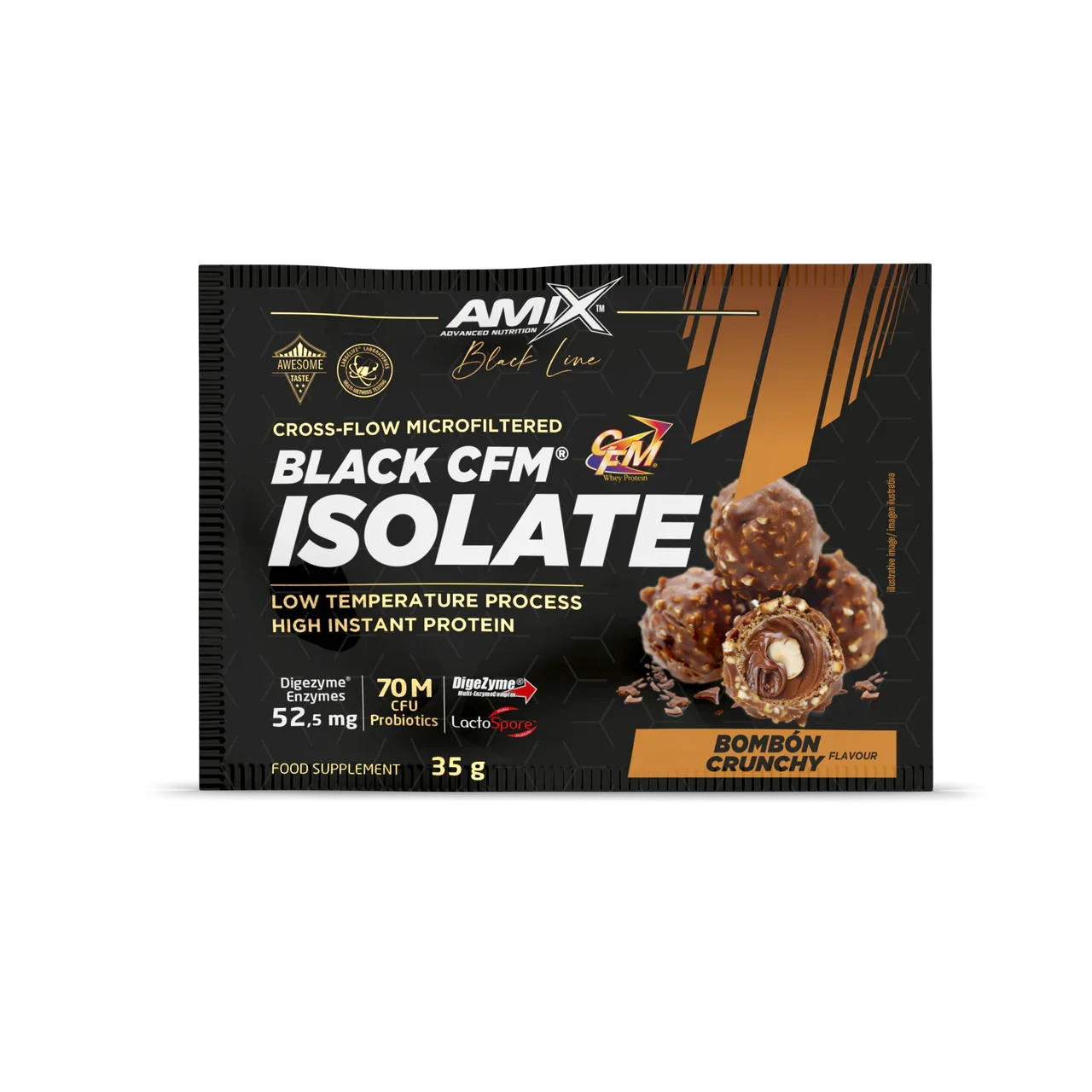 Unidosis black cfm isolate 35g (pack 2) cross microfiltration whey protein isolate (cfm ® ) amix nutrition