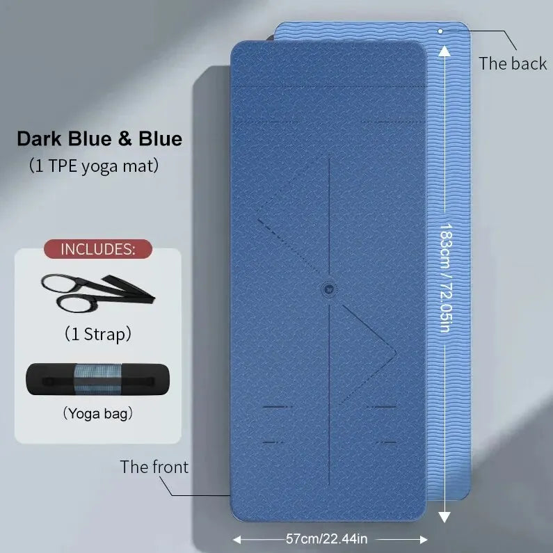 Yoga Mat WESTTUNE Yoga Mat Non Slip, Eco Friendly Pilates Fitness Mats Anti-Tear Exercise Yoga Mat with Carrying Strap and Bag for Women