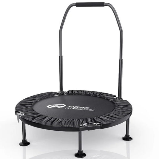 Trampolín fitness plegable con asas