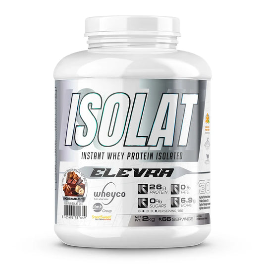 Elevra - pro isolate protein 2kg / our wheyco premium whey protein isolate formula ®   It is pure protein of high biological value and contains a complete profile of amino acids with bcaas that will help you increase your mu