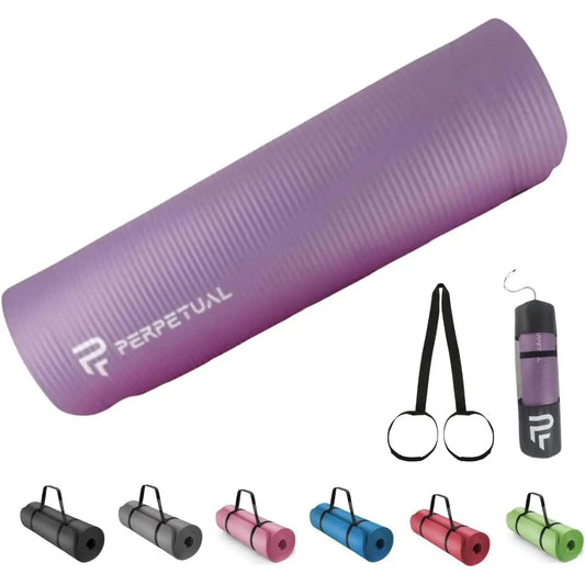 Yoga Mat  PERPETUAL®10mm Yoga and Pilates Mat-non-slip Mat-with strap and carry bag-thick and foldable Mat-man/woman-gymnastics, Fitness and exercise-gym at home