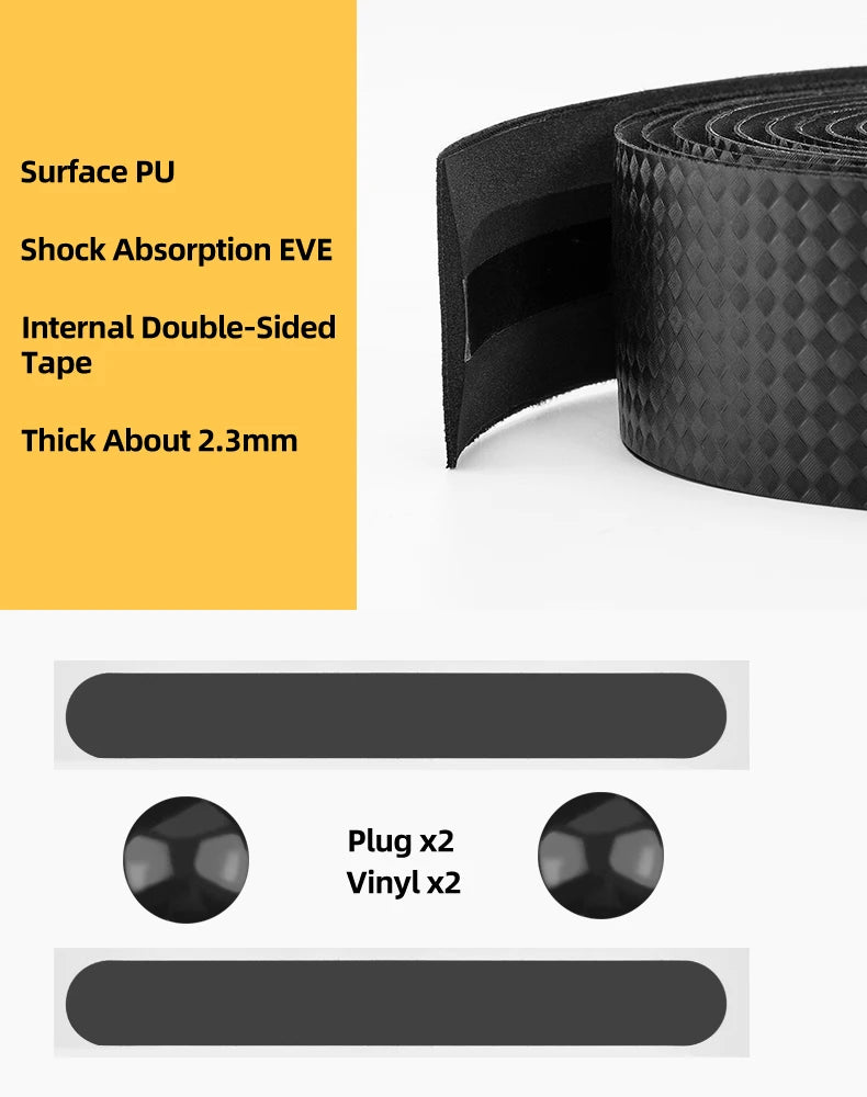 Cinturón de manillar de ciclismo ROCKBROS, corcho para bicicleta, vendaje para manillar deportivo, cinta EVA para manillar doblado + 2 tapones para manillar, accesorios para bicicleta