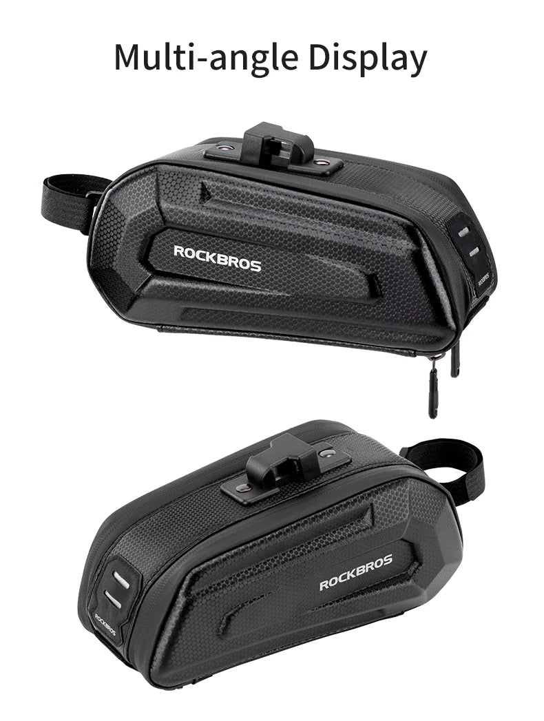 Bolsa para sillín de bicicleta ROCKBROS con carcasa 3D, impermeable, reflectante, a prueba de golpes, para tubo trasero de bicicleta, bolsa para tija de sillín, accesorios para bicicleta