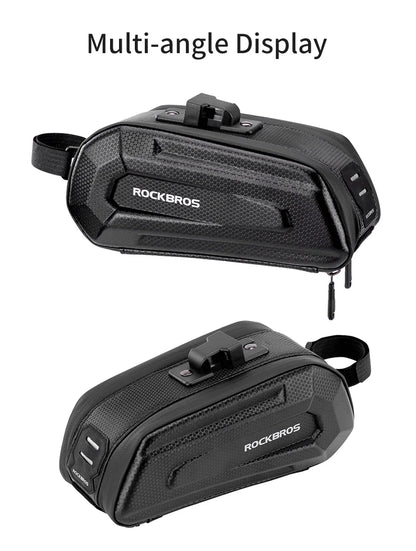 Bolsa para sillín de bicicleta ROCKBROS con carcasa 3D, impermeable, reflectante, a prueba de golpes, para tubo trasero de bicicleta, bolsa para tija de sillín, accesorios para bicicleta
