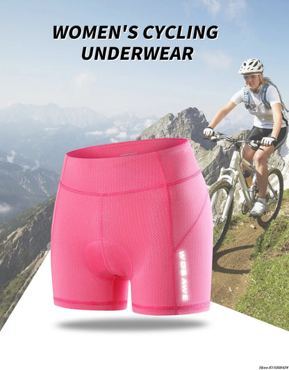WOSAWE Women Cycling Shorts Bicycle Underpants 3D Gel Padded MTB Bike Short Pants for Gilrs Ladies High Waistline Sports Shorts