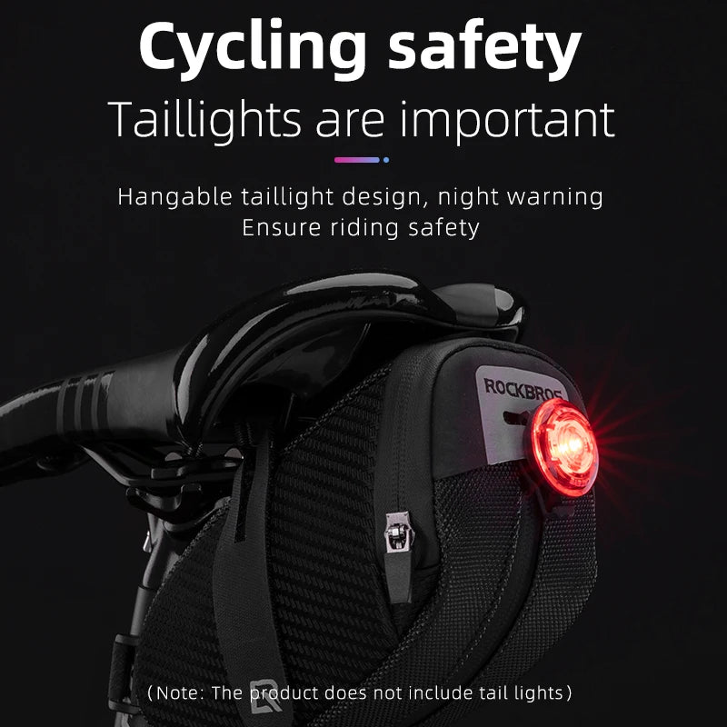 Bolsa para sillín de bicicleta ROCKBROS con carcasa 3D, impermeable, reflectante, a prueba de golpes, para tubo trasero de bicicleta, bolsa para tija de sillín, accesorios para bicicleta