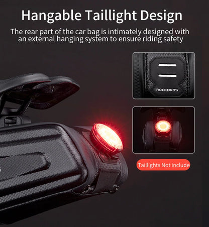 Bolsa para sillín de bicicleta ROCKBROS con carcasa 3D, impermeable, reflectante, a prueba de golpes, para tubo trasero de bicicleta, bolsa para tija de sillín, accesorios para bicicleta