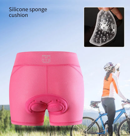 WOSAWE Women Cycling Shorts Bicycle Underpants 3D Gel Padded MTB Bike Short Pants for Gilrs Ladies High Waistline Sports Shorts