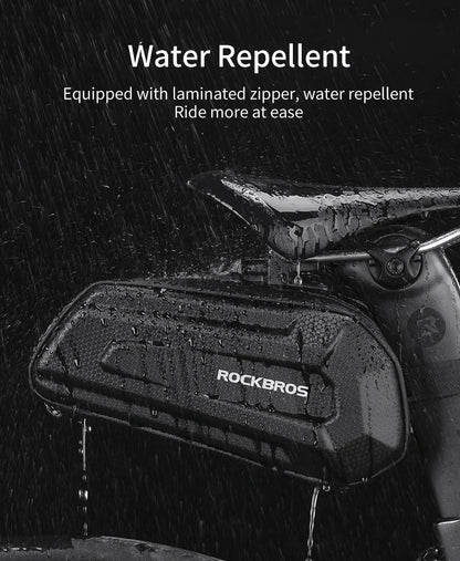 Bolsa para sillín de bicicleta ROCKBROS con carcasa 3D, impermeable, reflectante, a prueba de golpes, para tubo trasero de bicicleta, bolsa para tija de sillín, accesorios para bicicleta