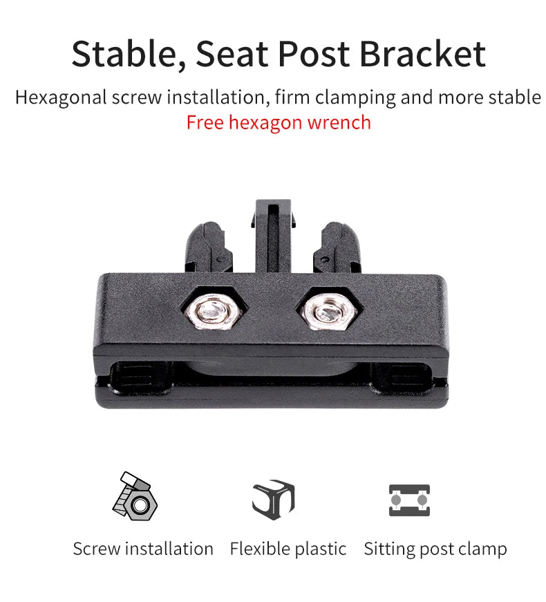 Bolsa para sillín de bicicleta ROCKBROS con carcasa 3D, impermeable, reflectante, a prueba de golpes, para tubo trasero de bicicleta, bolsa para tija de sillín, accesorios para bicicleta