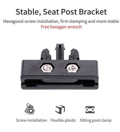 Bolsa para sillín de bicicleta ROCKBROS con carcasa 3D, impermeable, reflectante, a prueba de golpes, para tubo trasero de bicicleta, bolsa para tija de sillín, accesorios para bicicleta