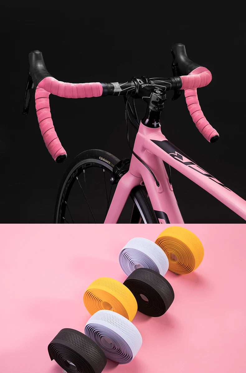 Cinturón de manillar de ciclismo ROCKBROS, corcho para bicicleta, vendaje para manillar deportivo, cinta EVA para manillar doblado + 2 tapones para manillar, accesorios para bicicleta