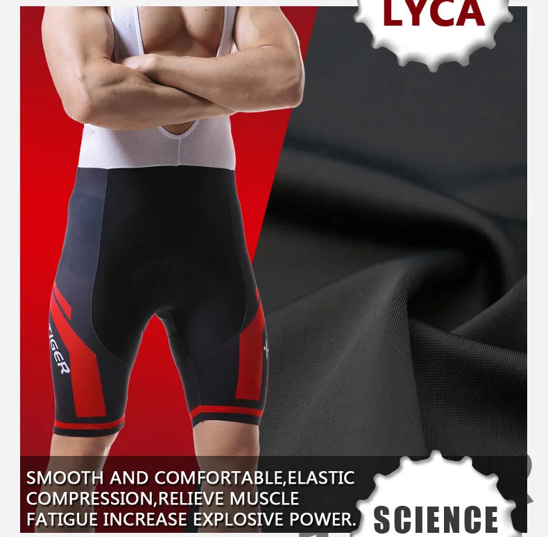 Culote de ciclismo X-TIGER para hombre, transpirable, con acolchado de gel 5D, para triatlón, de licra profesional, para verano