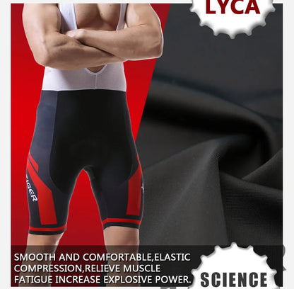 Culote de ciclismo X-TIGER para hombre, transpirable, con acolchado de gel 5D, para triatlón, de licra profesional, para verano