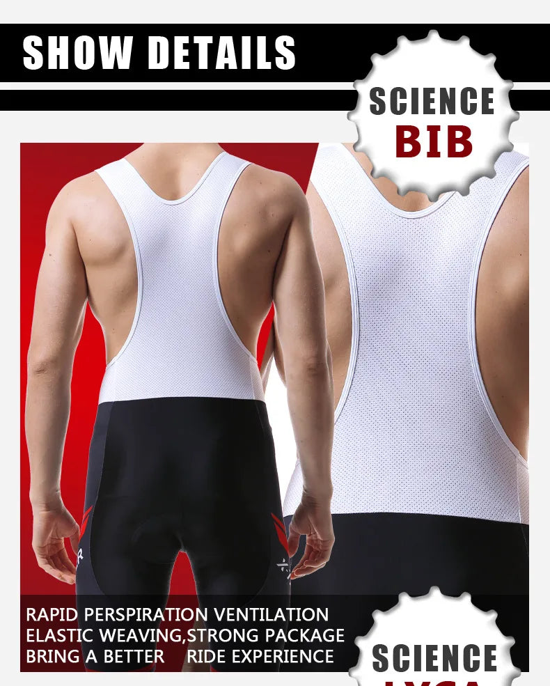 Culote de ciclismo X-TIGER para hombre, transpirable, con acolchado de gel 5D, para triatlón, de licra profesional, para verano