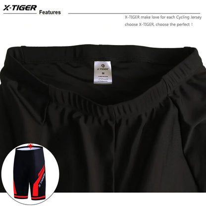 Pantalones cortos de ciclismo para hombre X-TIGER Coolmax 5D con acolchado, pantalones para montar en bicicleta, pantalones cortos de ciclismo MTB a prueba de golpes, mallas de ciclismo.