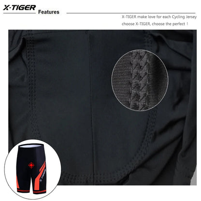 Pantalones cortos de ciclismo para hombre X-TIGER Coolmax 5D con acolchado, pantalones para montar en bicicleta, pantalones cortos de ciclismo MTB a prueba de golpes, mallas de ciclismo.
