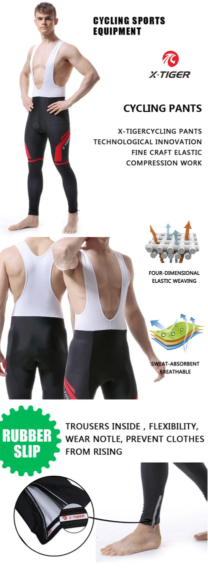 Pantalones de ciclismo X-Tiger para primavera-verano con badana de gel 5D. Mallas de ciclismo. Pantalones con tirantes para bicicleta de montaña (MTB). Pantalones de ciclismo para descenso. Pantalones de ciclismo.