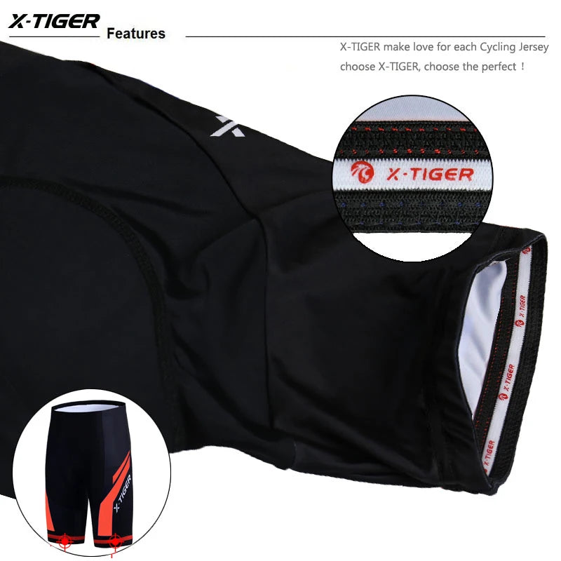 Pantalones cortos de ciclismo para hombre X-TIGER Coolmax 5D con acolchado, pantalones para montar en bicicleta, pantalones cortos de ciclismo MTB a prueba de golpes, mallas de ciclismo.