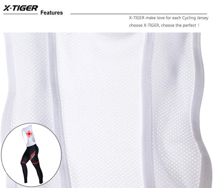 Pantalones de ciclismo X-Tiger para primavera-verano con badana de gel 5D. Mallas de ciclismo. Pantalones con tirantes para bicicleta de montaña (MTB). Pantalones de ciclismo para descenso. Pantalones de ciclismo.