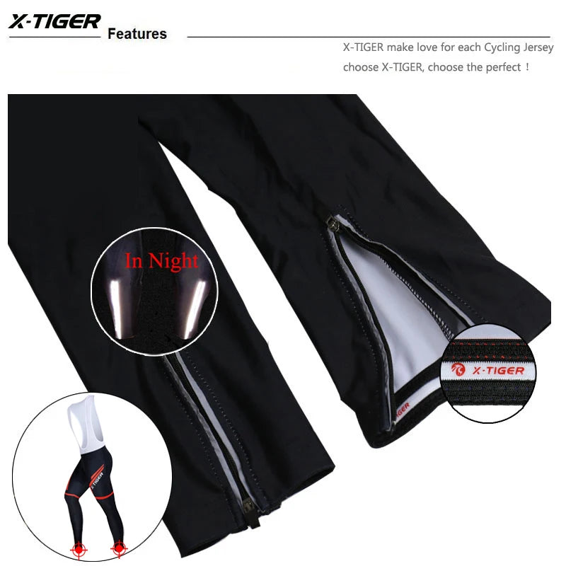Pantalones de ciclismo X-Tiger para primavera-verano con badana de gel 5D. Mallas de ciclismo. Pantalones con tirantes para bicicleta de montaña (MTB). Pantalones de ciclismo para descenso. Pantalones de ciclismo.