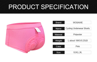 WOSAWE Women Cycling Shorts Bicycle Underpants 3D Gel Padded MTB Bike Short Pants for Gilrs Ladies High Waistline Sports Shorts