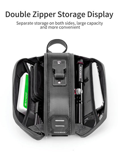 Bolsa para sillín de bicicleta ROCKBROS con carcasa 3D, impermeable, reflectante, a prueba de golpes, para tubo trasero de bicicleta, bolsa para tija de sillín, accesorios para bicicleta