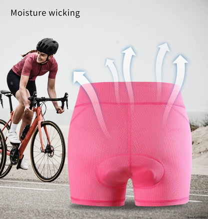 WOSAWE Women Cycling Shorts Bicycle Underpants 3D Gel Padded MTB Bike Short Pants for Gilrs Ladies High Waistline Sports Shorts