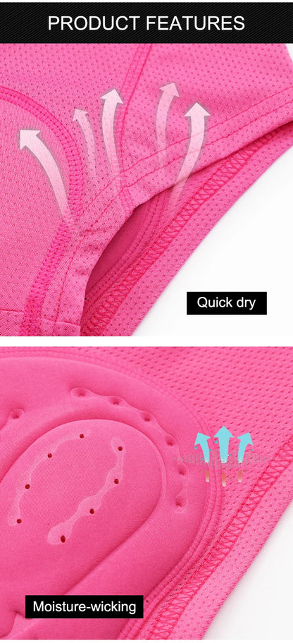 WOSAWE Women Cycling Shorts Bicycle Underpants 3D Gel Padded MTB Bike Short Pants for Gilrs Ladies High Waistline Sports Shorts