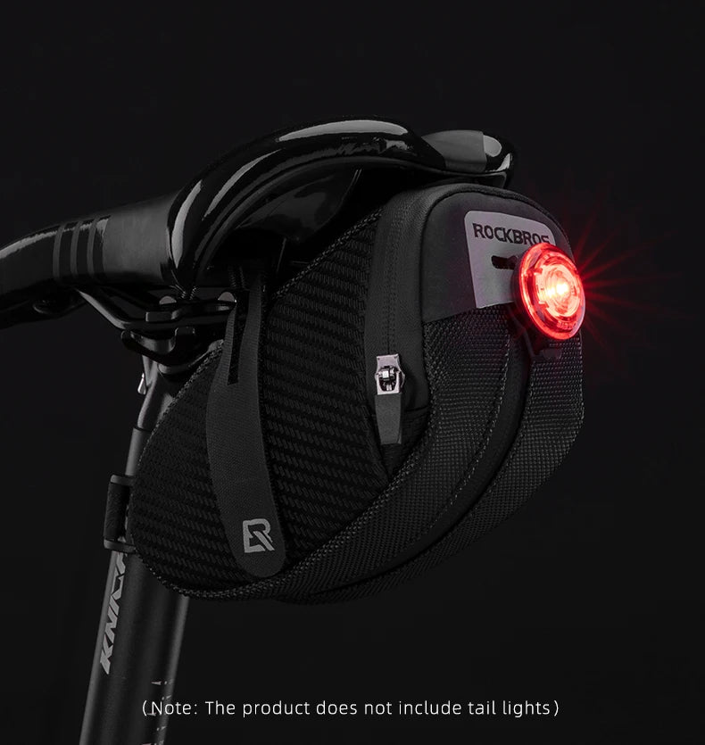 Bolsa para sillín de bicicleta ROCKBROS con carcasa 3D, impermeable, reflectante, a prueba de golpes, para tubo trasero de bicicleta, bolsa para tija de sillín, accesorios para bicicleta