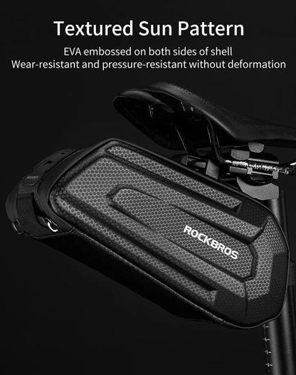 Bolsa para sillín de bicicleta ROCKBROS con carcasa 3D, impermeable, reflectante, a prueba de golpes, para tubo trasero de bicicleta, bolsa para tija de sillín, accesorios para bicicleta