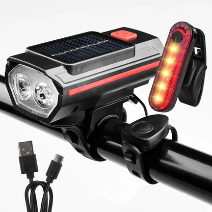Luz bicicleta solar 120dB TIPO-C