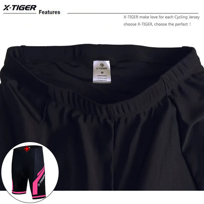 X-TIGER Women Cycling Shorts 3D Gel Padded Shockproof MTB Mountian Bicycle Shorts Road Racing Bike Shorts Summer Outfit Clothes