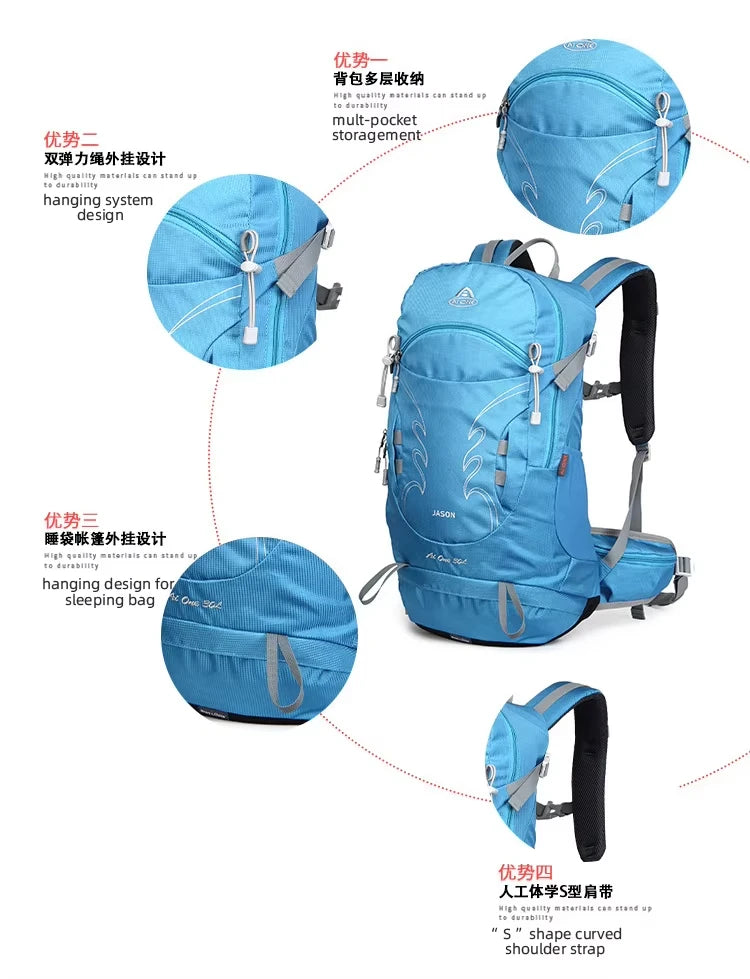 30L Outdoor Hiking Backpack for Men Sports Climbing Bag Mochila Camping Mountaineering Bag Travel Trekking Motorcycle Rucksack