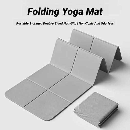 Yoga Mat Foldable Yoga Mat Eco Friendly Tpe Folding Travel Fitness Exercise Double Sided Non-Slip For Pilates & Floor Workouts