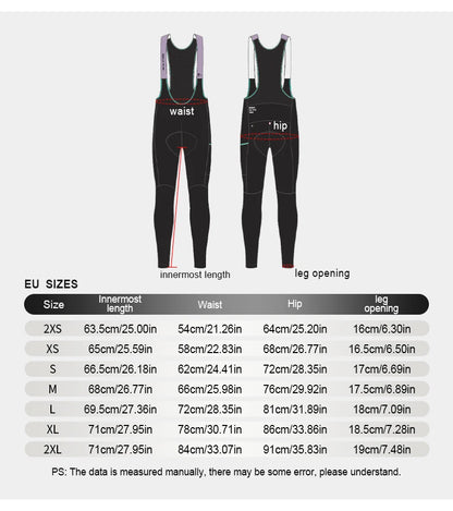 INBIKE Women‘s Professional Cycling Bib Pants Winter Fleece Bicycle Biking Clothing Pants 3D Padding Road Bike Pants For Women