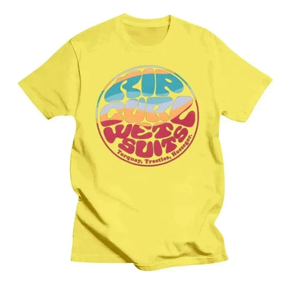 Men's T Shirts Rip Curl Print Short Sleeve Vintage High Quality T-Shirt Streetwear 100% Cotton Loose Tops Breathable Tee