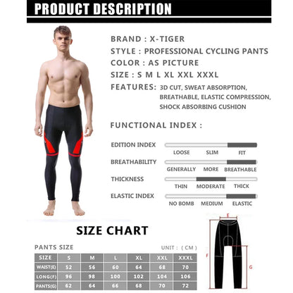 Pantalones de ciclismo X-Tiger para primavera-verano con badana de gel 5D. Mallas de ciclismo. Pantalones con tirantes para bicicleta de montaña (MTB). Pantalones de ciclismo para descenso. Pantalones de ciclismo.