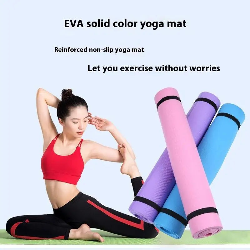 Yoga Mat  1PC 3MM Thick Anti-slip Fitness Yoga Mat EVA Comfort Foam Exercise Mat for Gymnastics, Pilates and Yoga