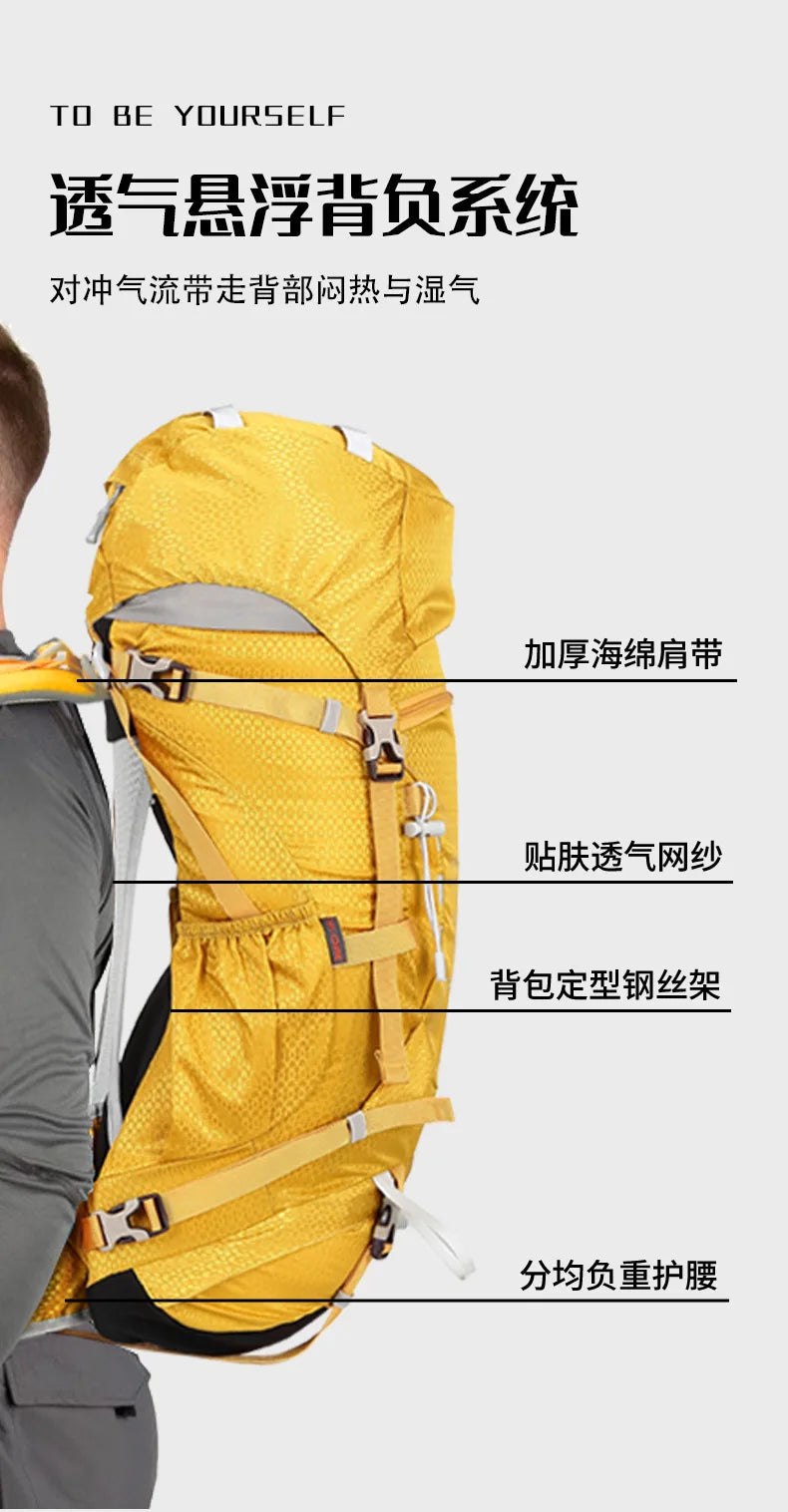 Upgraded 35+5L Heavy-Duty Hiking Backpack Expandable Rucksack for Trekking, Camping & Travel, Durable Large Capacity