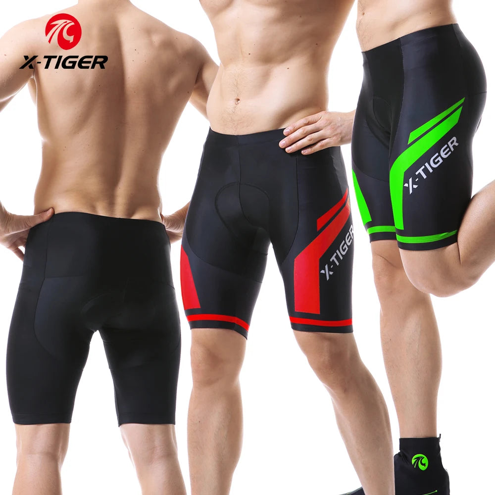 Pantalones cortos de ciclismo para hombre X-TIGER Coolmax 5D con acolchado, pantalones para montar en bicicleta, pantalones cortos de ciclismo MTB a prueba de golpes, mallas de ciclismo.