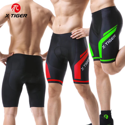 Pantalones cortos de ciclismo para hombre X-TIGER Coolmax 5D con acolchado, pantalones para montar en bicicleta, pantalones cortos de ciclismo MTB a prueba de golpes, mallas de ciclismo.