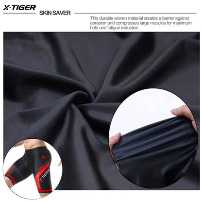 Pantalones cortos de ciclismo para hombre X-TIGER Coolmax 5D con acolchado, pantalones para montar en bicicleta, pantalones cortos de ciclismo MTB a prueba de golpes, mallas de ciclismo.