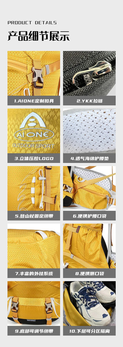 Upgraded 35+5L Heavy-Duty Hiking Backpack Expandable Rucksack for Trekking, Camping & Travel, Durable Large Capacity