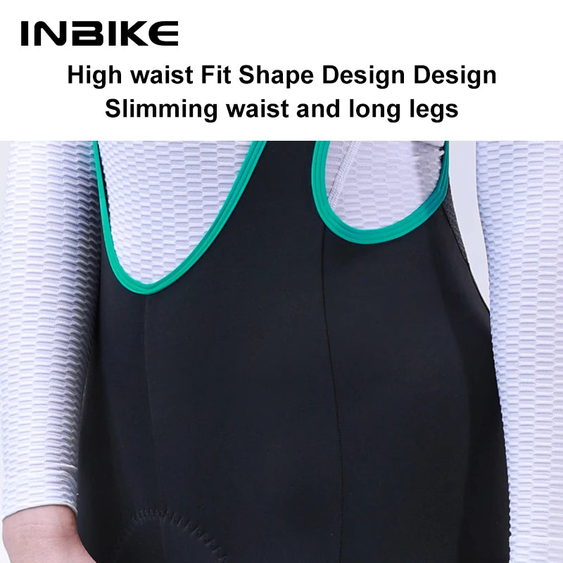 INBIKE Women‘s Professional Cycling Bib Pants Winter Fleece Bicycle Biking Clothing Pants 3D Padding Road Bike Pants For Women