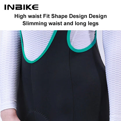 INBIKE Women‘s Professional Cycling Bib Pants Winter Fleece Bicycle Biking Clothing Pants 3D Padding Road Bike Pants For Women